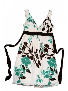Speechless Halter Leaf Print Dress Teal/Black Size S